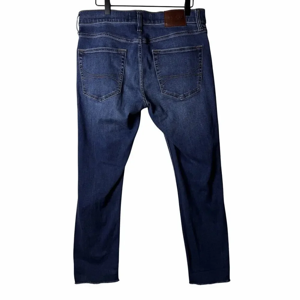 Hollister Distressed Skinny Jeans Raw Hem Men's Size W33xL32 Stretchy